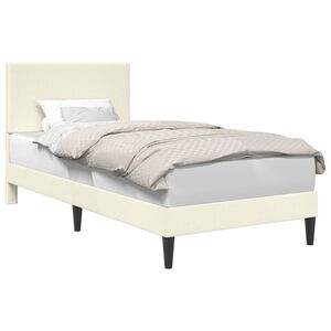 vidaXL Gultas rāmis Krēmkrāsa 90 x 200 cm Korduroja audums