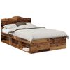 vidaXL Gultas rāmis Vecs koks 135 x 190 cm Ciets priedes koks