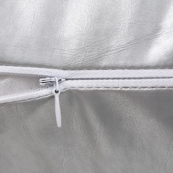 vidaXL spilvenu komplekts, 2 gab., 60x60 cm, sudraba krāsas PU