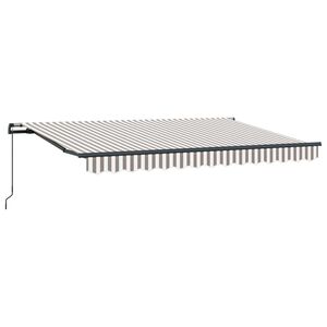 vidaXL Nolokāms markīze Gai&scaron;i pelēks un balts 400 &times; 350 cm