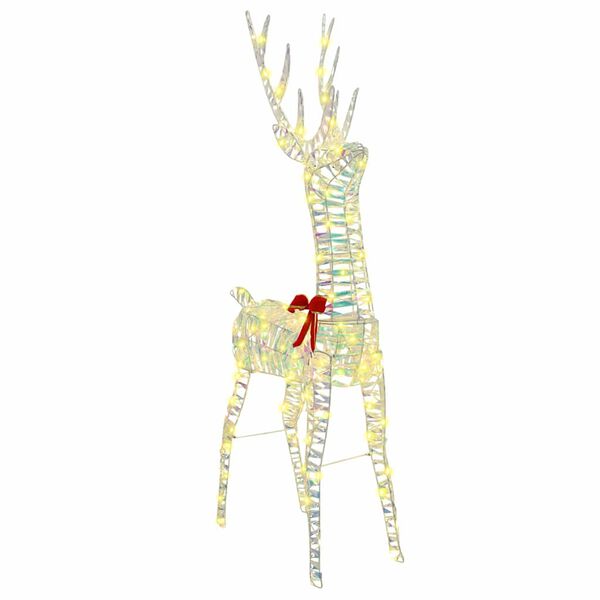 vidaXL 3D ziemeļbriedis su 140 LED Silti balta 128 cm PET