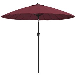 vidaXL dārza saulessargs ar alumīnija kātu, 250 cm, vīnsarkans