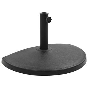 vidaXL saulessarga pamatne, pusapaļa, polirezīns, 15 kg, melna