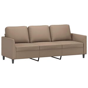 vidaXL trīsvietīgs dīvāns, kapučīno krāsa, 180 cm, mākslīgā āda
