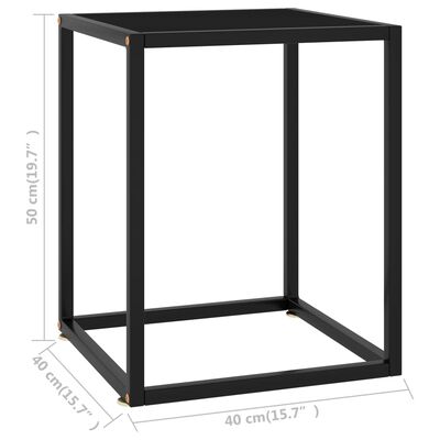 vidaXL kafijas galdiņš, melns, 40x40x50 cm, stikls