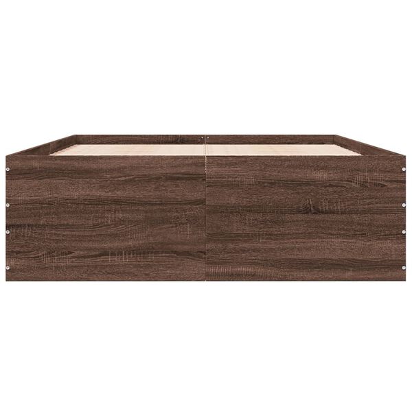 vidaXL gultas rāmis, ozolkoka krāsā, 120x200 cm, inženierijas koks
