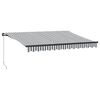 vidaXL manuāli izvelkama nojume ar LED, pelēka un balta, 350x250 cm