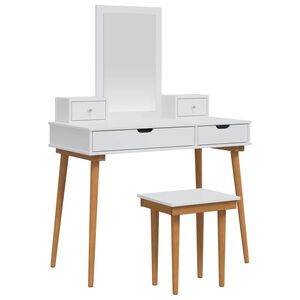 vidaXL Tualetes galda komplekts FAUSKE 5 gab. Balts 100 x 50 x 143 cm
