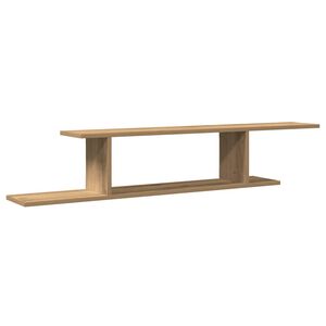 vidaXL sienas TV plaukts, koka krāsa, 125x18x23 cm, inženierijas koks