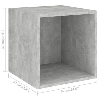 vidaXL 4-daļīgs TV plauktu komplekts, betona pelēks, skaidu plāksne