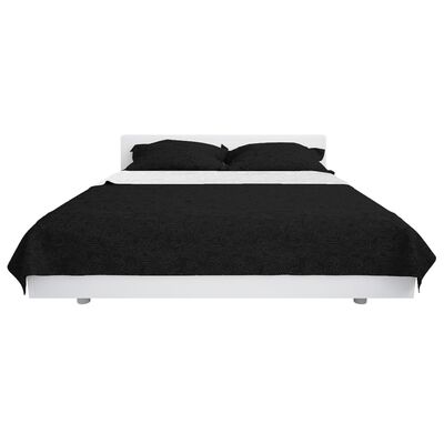 vidaXL gultas pārklājs, 170x210 cm, divpusējs, stepēts, melns un balts