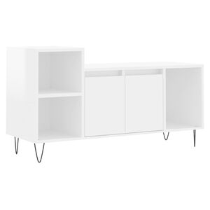vidaXL TV skapītis, spīdīgi balts, 100x35x55 cm, inženierijas koks