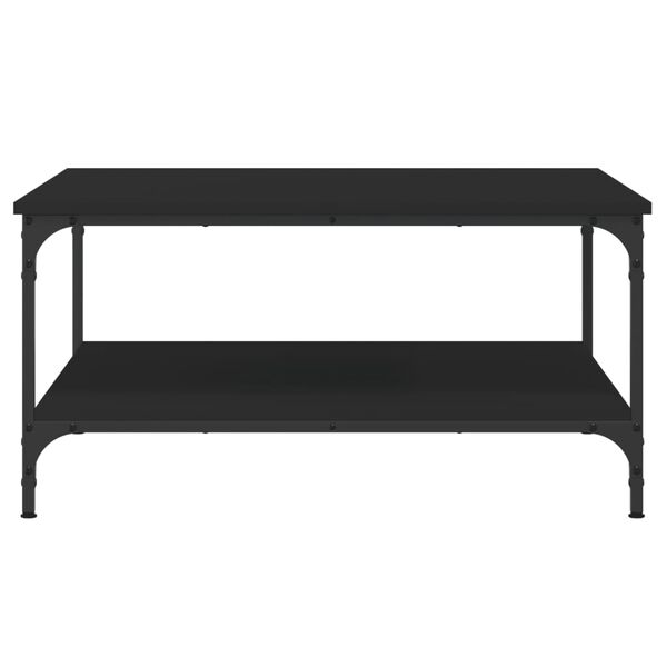 vidaXL kafijas galdiņ&scaron;, melns, 80x80x40 cm, inženierijas koks
