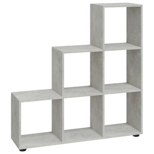 vidaXL grāmatu plaukts, betona pelēks, 107 cm, inženierijas koks