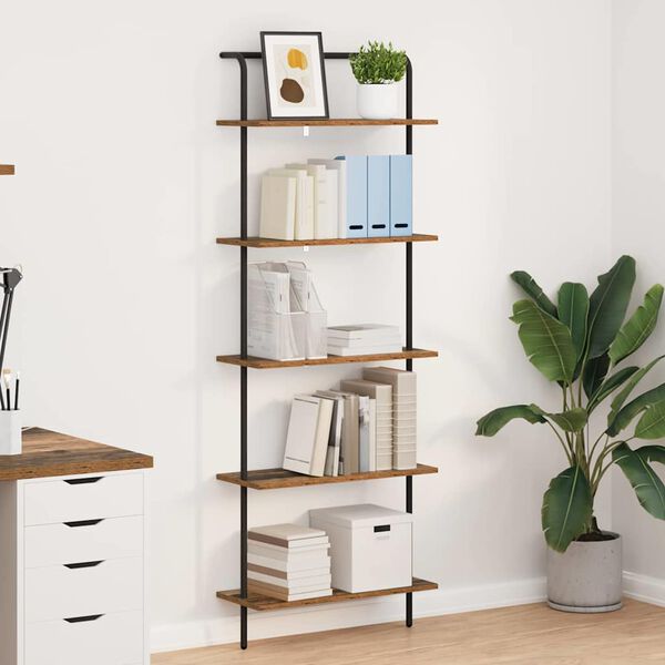 vidaXL Grāmatu plaukts Vecs koks 60 x 24 x 168 cm Inženierijas koks