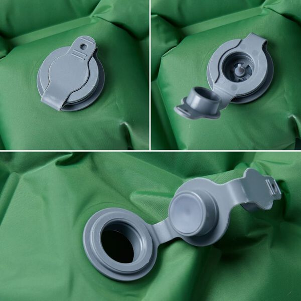 vidaXL piepū&scaron;ams kempinga matracis, vienvietīgs, 190x58x6 cm, zaļ&scaron;