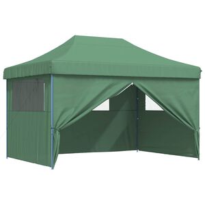 vidaXL Balles telts 279 x 410 x 315 cm Zaļa Oksforda audums