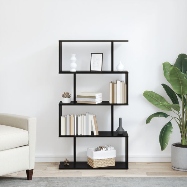 vidaXL Grāmatplaukts Melns ozolkoks 70 x 24 x 129 cm Inženierijas koks