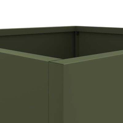 vidaXL puķu kastes, 2 gb., olīvzaļas, 49x47x46 cm, velmēts tērauds