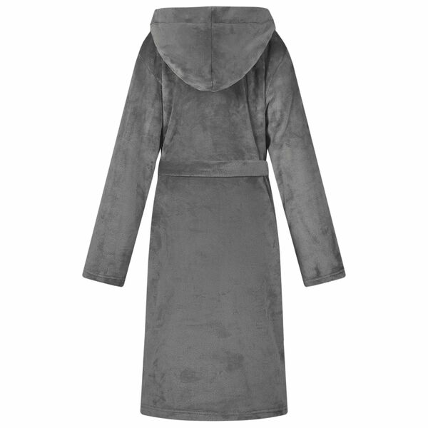 vidaXL Kapuču rūtiņu halāts Tum&scaron;i pelēks s Flanelis