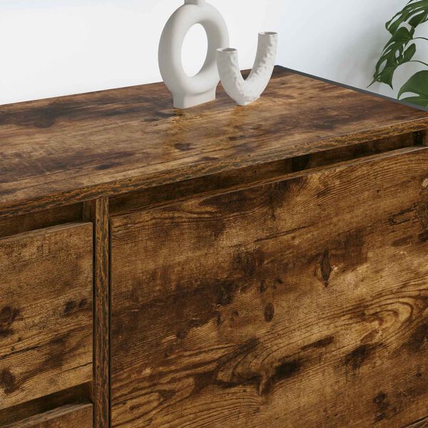 vidaXL Televizora skapī&scaron;a ar atvilktni Dūmu ozols 100 x 36 x 49.5 cm