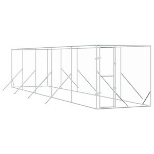 vidaXL suņu voljērs, sudraba krāsā, 2x10x2 m, cinkots tērauds