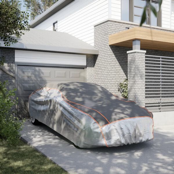 vidaXL automa&scaron;īnas pārsegs sedanam, krusas aizsardzība, pelēks