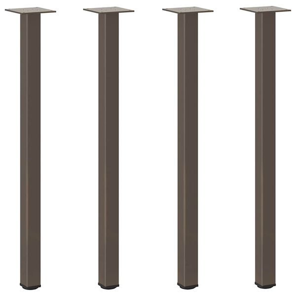 vidaXL konsoles galda kājas, 4 gab., dabīgs tērauds, 72-74 cm, tērauds