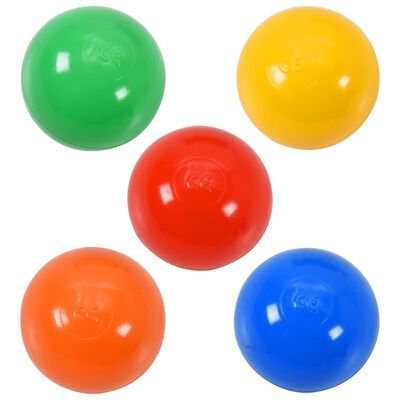vidaXL rotaļu telts ar 250 bumbiņām, krāsaina, 255x80x100 cm