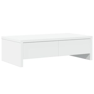 vidaXL monitora statīvs ar atvilktnēm, balts, 50x27x15 cm
