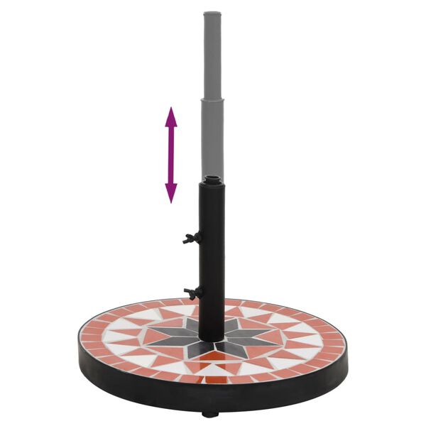 vidaXL saulessarga pamatne, apaļa, sarkanbrūna un balta, 12 kg