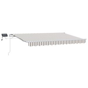 vidaXL Nolokāms markīze Gai&scaron;i pelēks un balts 400 &times; 350 cm