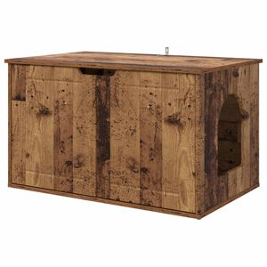 vidaXL Kaķu māja Vecs koks 85 x 55 x 50,5 cm Inženierijas koks