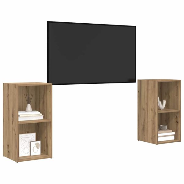 vidaXL TV skapī&scaron;u komplekts 2 pcs Artisānā ozols 72 x 35 x 36,5 cm
