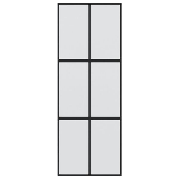 vidaXL bīdāmās durvis, melnas, 90x205 cm, rūdīts stikls un alumīnijs