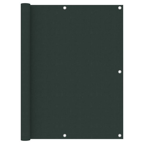 vidaXL balkona aizslietnis, 120x500 cm, tumši zaļš oksforda audums