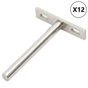 vidaXL peldo&scaron;ie plauktu kron&scaron;teini 12 gab. &Oslash;10x100 mm oglekļa tērauds