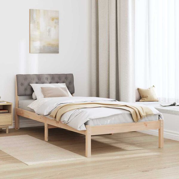 vidaXL Gultas rāmis Braun un taupe 90 x 190 cm Priedes masīvkoks