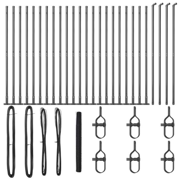 vidaXL Žoga āķis Pelēka 50 x 1,5 m (36 mm acs izmērs) Tērauds un PVC