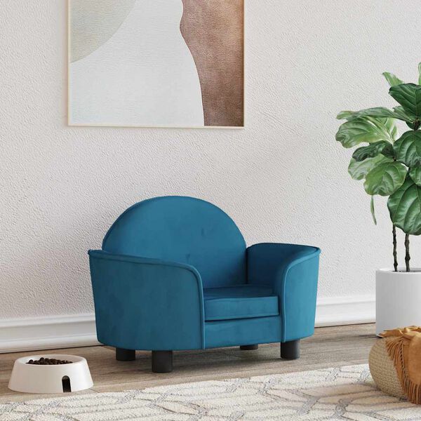 vidaXL gulta suņiem, zila, 66x40x45 cm, samts