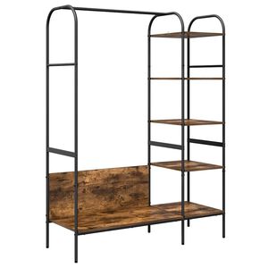 vidaXL Apģērba statīvs Brūns ozols 120 x 44 x 160 cm Inženierijas koks
