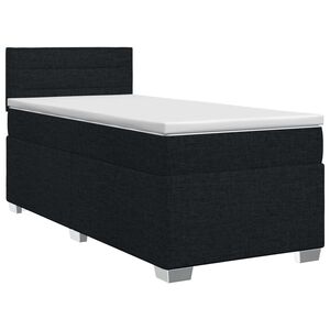 vidaXL Kontinentālā gulta ar matraci Melns 80 x 200 cm Audums