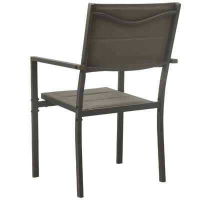 vidaXL dārza krēsli, 2 gab., antracītpelēks tērauds, pelēks tekstilēns