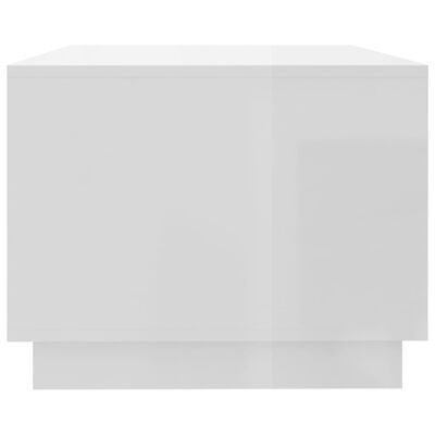 vidaXL kafijas galdiņš, spīdīgi balts, 102x55x43 cm, skaidu plāksne