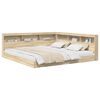 vidaXL Grāmatu plaukta gulta ar plauktu Sonomas ozola 180 x 200 cm