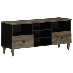 vidaXL TV skapītis, 100x33x46 cm, melns, mango masīvkoks