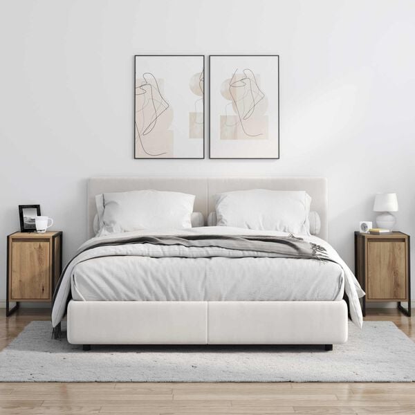 vidaXL Naktsgaldiņ&scaron; Mākslīgā ozola 39,5 x 30 x 50 cm Inženierijas koks