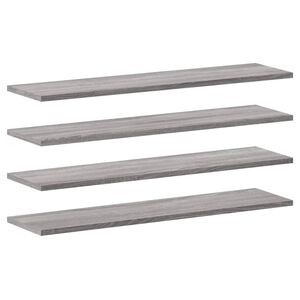 vidaXL sienas plaukti, 4 gab., pelēki, 80x20x1,5 cm, inženierijas koks