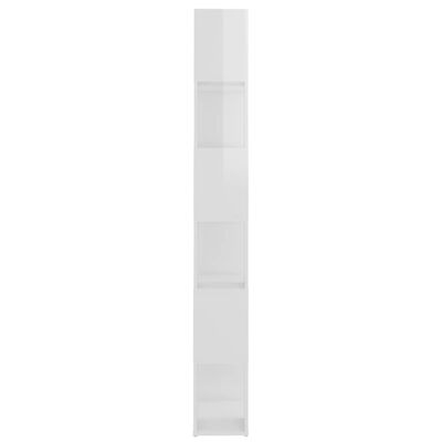 vidaXL grāmatu plaukts, spīdīgi balts, 60x24x186 cm
