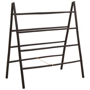 vidaXL Divpusēja segu kāpnes Melns 90 x 50 x 100 cm Bambuss